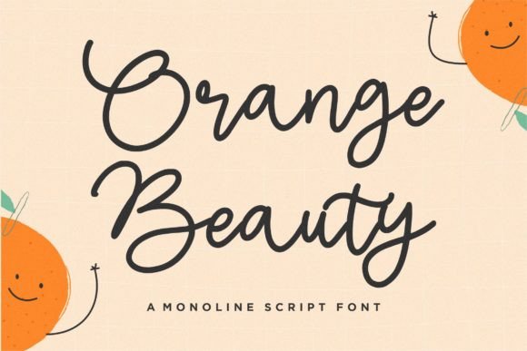 Orange Beauty: A Refined Monoline Script for Editorial Design